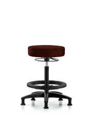 Rutledge Vinyl Stool without Back - High Bench Height with Black Foot Ring & Stationary Glides in Burgundy Trailblazer Vinyl