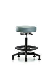 Rutledge Vinyl Stool without Back - High Bench Height with Black Foot Ring & Stationary Glides in Storm Supernova Vinyl