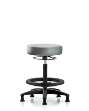 Rutledge Vinyl Stool without Back - High Bench Height with Black Foot Ring & Stationary Glides in Sterling Supernova Vinyl