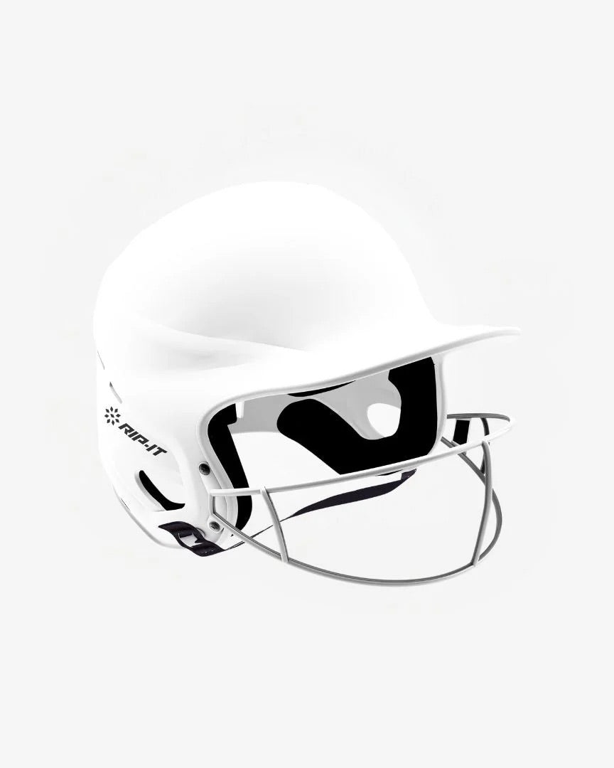 RIP-IT Vision Pro Matte Softball Batting Helmet - Medium/Large - White (Matte)