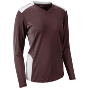 Rally Long Sleeve Volleyball Jersey - Maroon White - Girls - Large