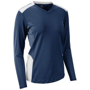 Rally Long Sleeve Volleyball Jersey - Navy White - Girls - Medium
