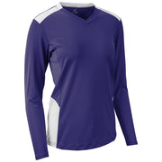 Rally Long Sleeve Volleyball Jersey - Purple White - Girls - Small
