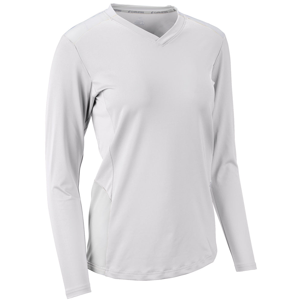 Rally Long Sleeve Volleyball Jersey - White White - Womens - Small