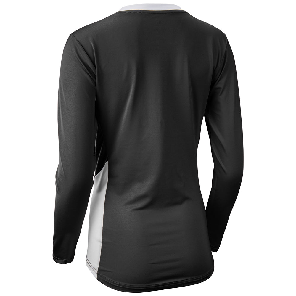 Rally Long Sleeve Volleyball Jersey - Black White - Womens - XXLarge