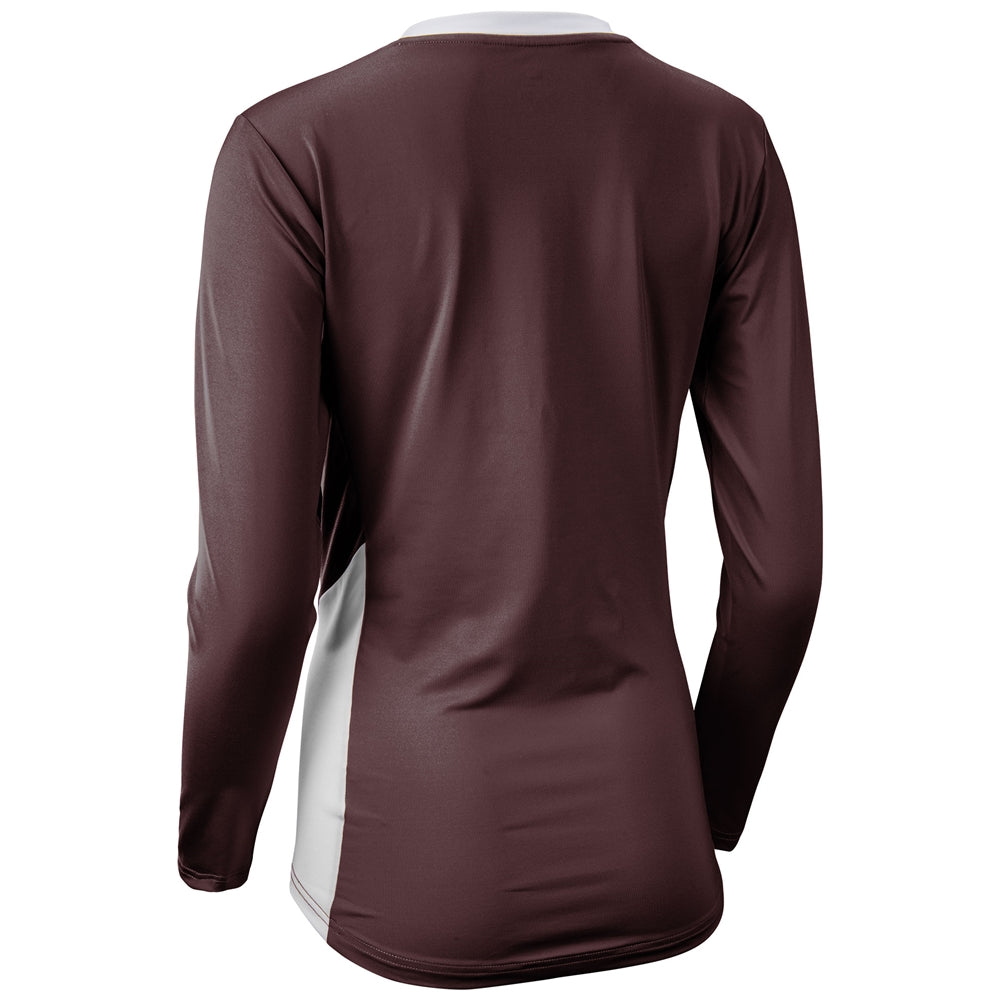 Rally Long Sleeve Volleyball Jersey - Maroon White - Girls - Small