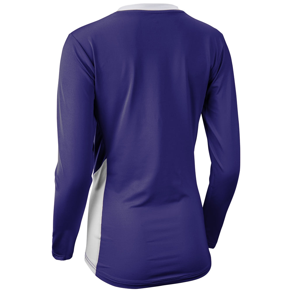 Rally Long Sleeve Volleyball Jersey - Purple White - Girls - Small