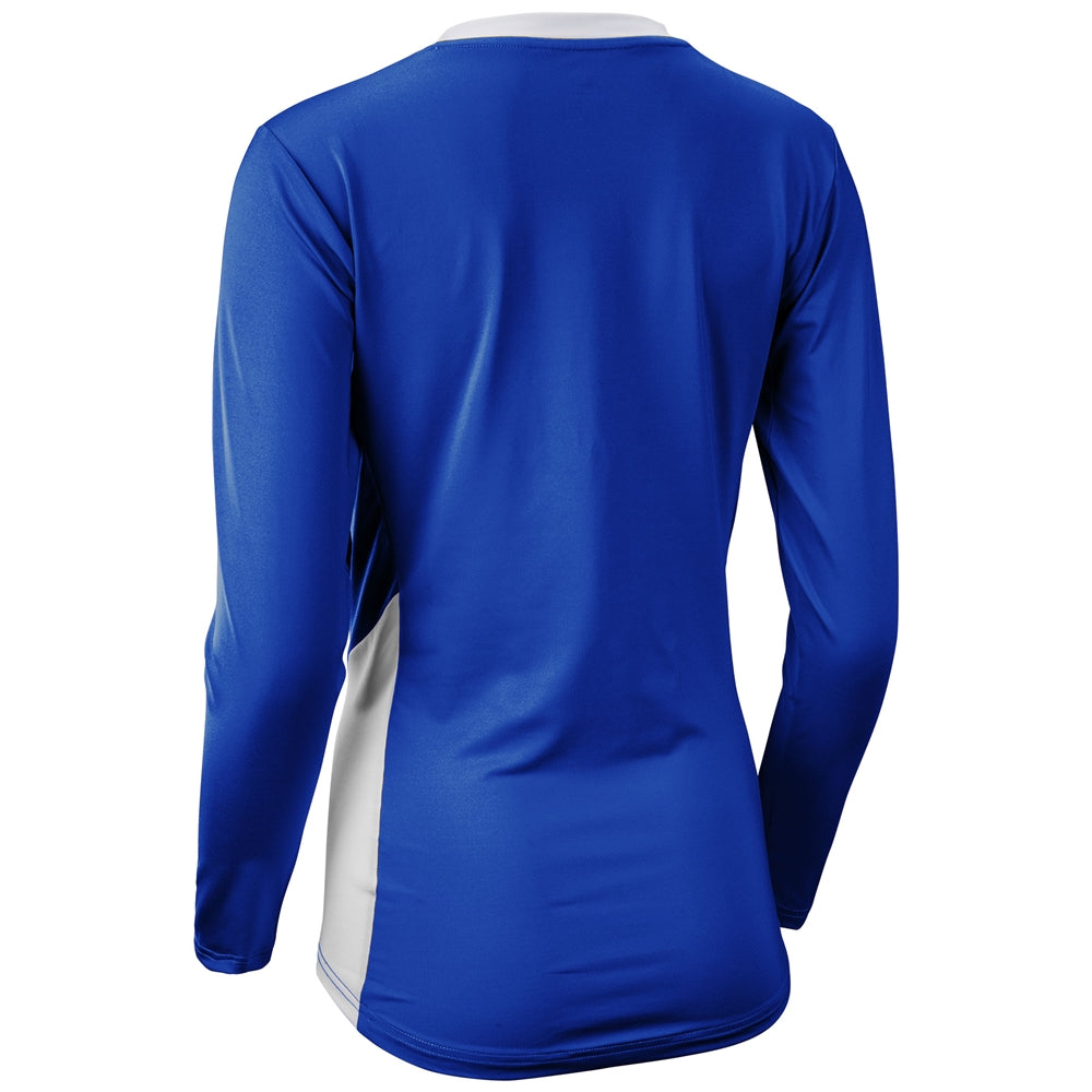 Rally Long Sleeve Volleyball Jersey - Royal White - Girls - Small