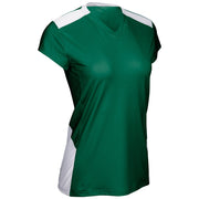 Point Cap Sleeve Volleyball Jersey - Forest Green White - Girls - Medium