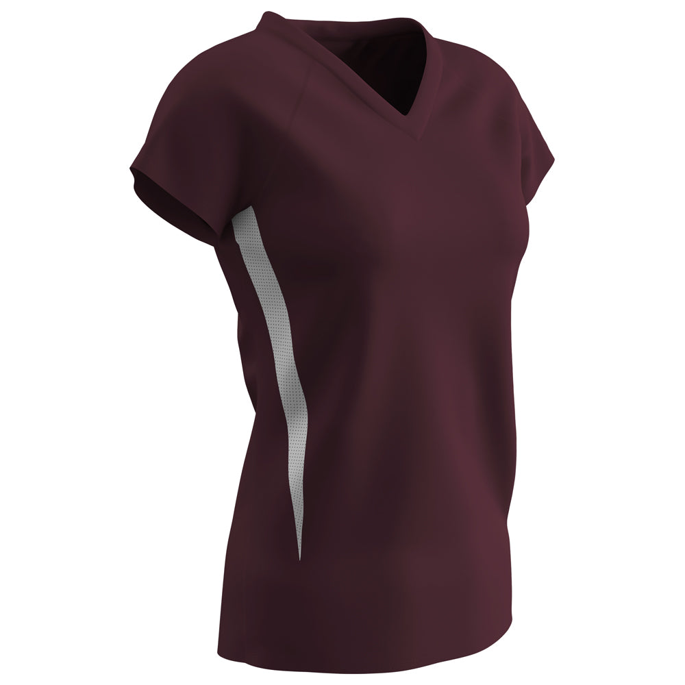SPIKE Ladies Volleyball Jersey - Maroon White - Womens - Extra-Large