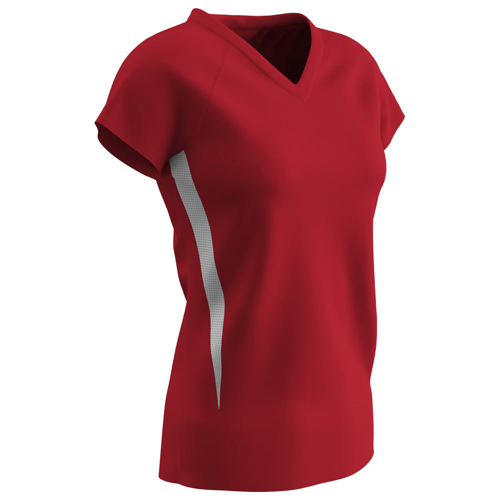 SPIKE Ladies Volleyball Jersey - Scarlet White - Womens - Extra-Large