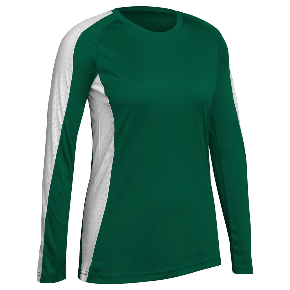 Triumphant Volleyball Jersey - Forest Green White - Girls - Large