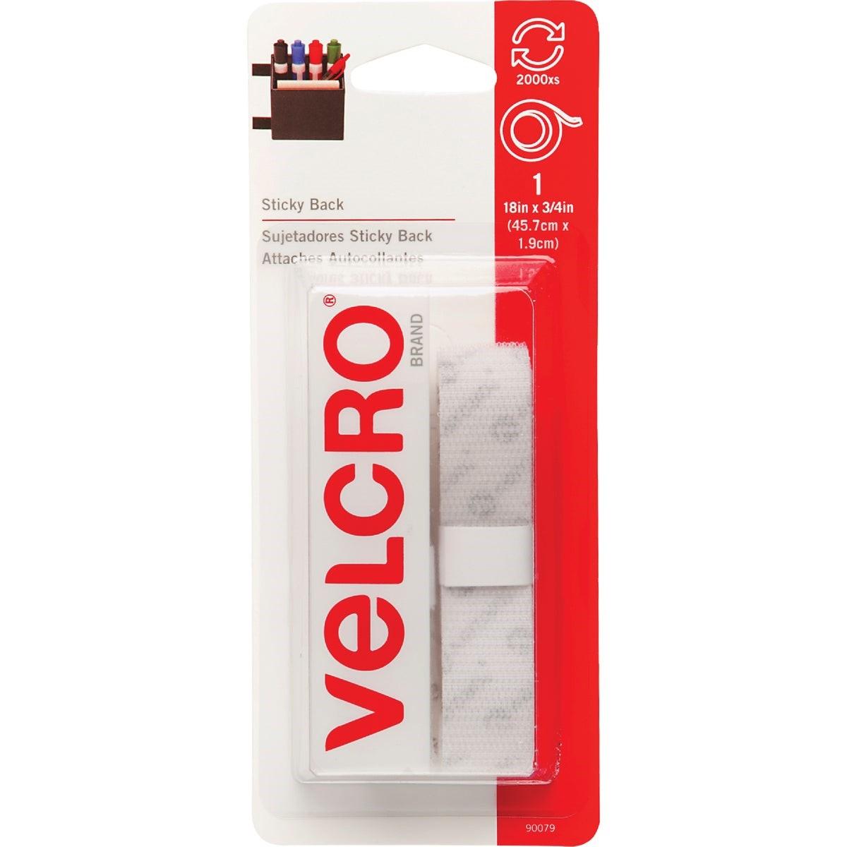 90079 VELCRO Brand 3/4 In. x 18 In. White Sticky Back Reclosable Hook & Loop Roll