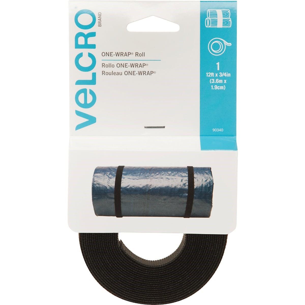 90340 VELCRO Brand One-Wrap 3/4 In. x 12 Ft. Black Multi-Use Hook & Loop Roll
