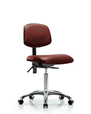 Rutledge Vinyl Chair Chrome - Medium Bench Height with Seat Tilt & Casters in Borscht Supernova Vinyl