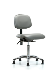 Rutledge Vinyl Chair Chrome - Medium Bench Height with Seat Tilt & Stationary Glides in Sterling Supernova Vinyl