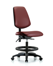 Rutledge Vinyl Chair - Medium Bench Height with Medium Back, Black Foot Ring, & Casters in Borscht Supernova Vinyl