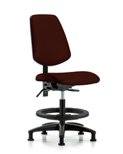 Rutledge Vinyl Chair - Medium Bench Height with Medium Back, Black Foot Ring, & Stationary Glides in Burgundy Trailblazer Vinyl