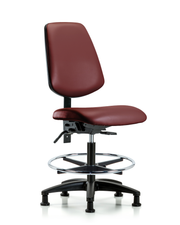 Rutledge Vinyl Chair - Medium Bench Height with Medium Back, Chrome Foot Ring, & Stationary Glides in Borscht Supernova Vinyl