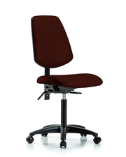 Rutledge Vinyl Chair - Medium Bench Height with Medium Back & Casters in Burgundy Trailblazer Vinyl