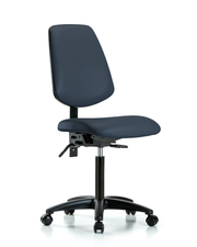 Rutledge Vinyl Chair - Medium Bench Height with Medium Back & Casters in Imperial Blue Trailblazer Vinyl