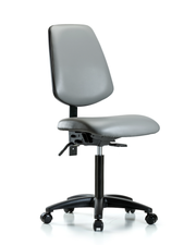 Rutledge Vinyl Chair - Medium Bench Height with Medium Back & Casters in Sterling Supernova Vinyl