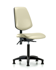 Rutledge Vinyl Chair - Medium Bench Height with Medium Back & Stationary Glides in Adobe White Trailblazer Vinyl
