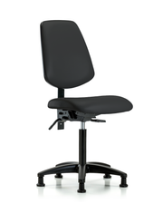 Rutledge Vinyl Chair - Medium Bench Height with Medium Back & Stationary Glides in Black Trailblazer Vinyl