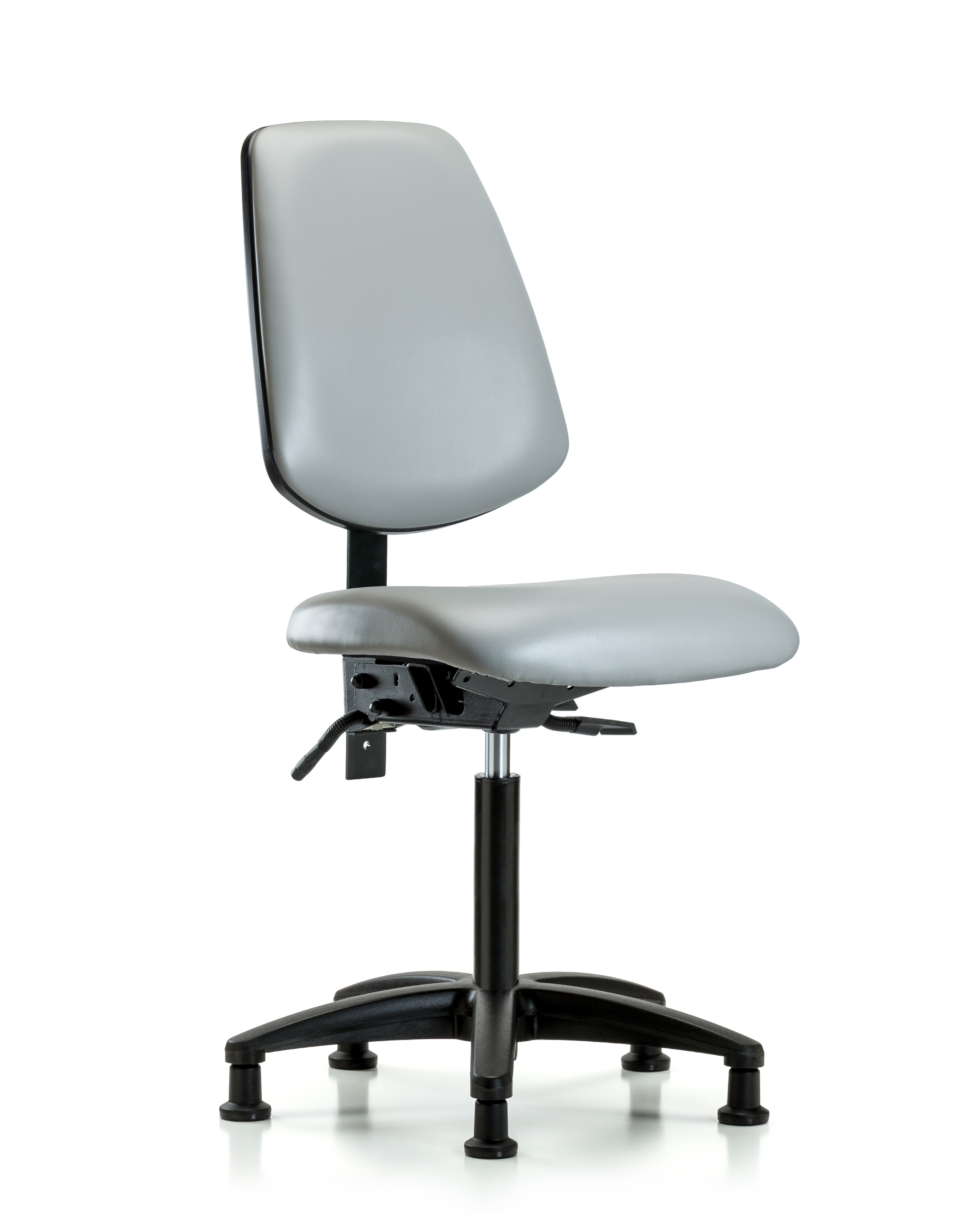 Rutledge Vinyl Chair - Medium Bench Height with Medium Back & Stationary Glides in Dove Trailblazer Vinyl
