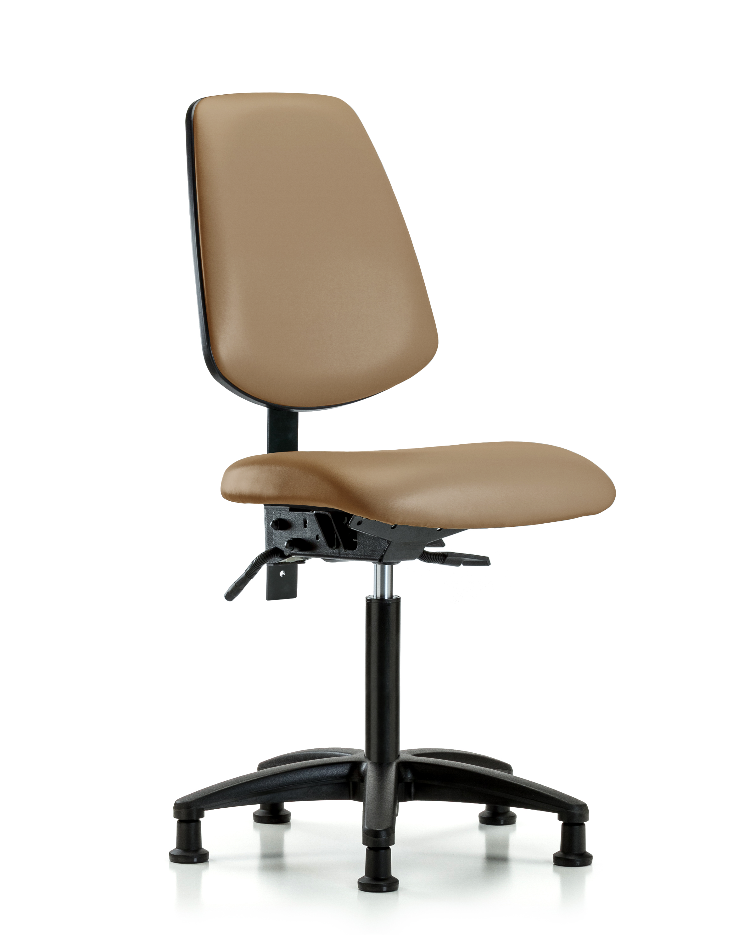 Rutledge Vinyl Chair - Medium Bench Height with Medium Back & Stationary Glides in Taupe Trailblazer Vinyl
