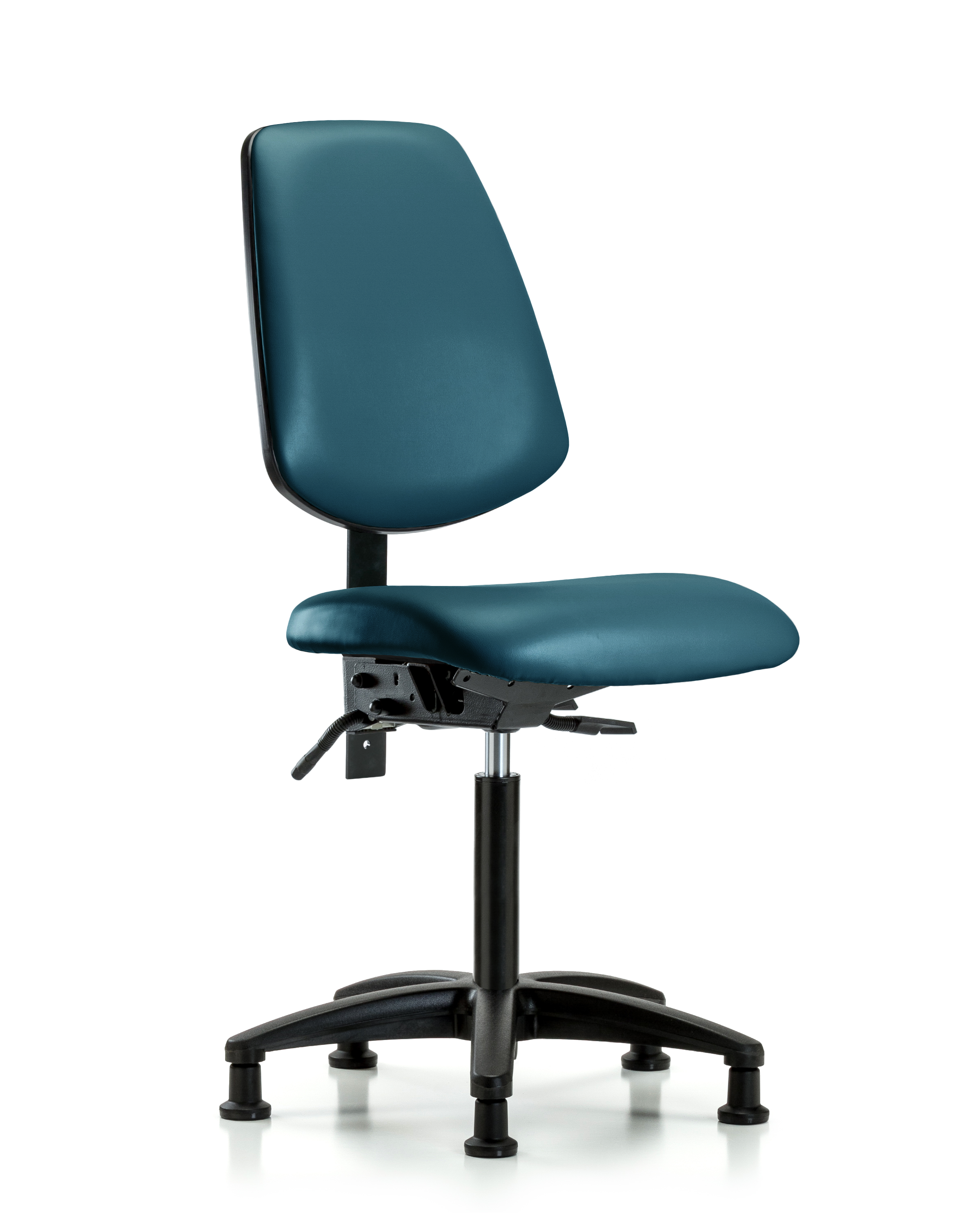 Rutledge Vinyl Chair - Medium Bench Height with Medium Back & Stationary Glides in Marine Blue Supernova Vinyl