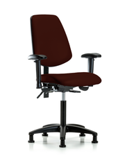 Rutledge Vinyl Chair - Medium Bench Height with Medium Back, Adjustable Arms, & Stationary Glides in Burgundy Trailblazer Vinyl