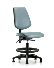Rutledge Vinyl Chair - Medium Bench Height with Medium Back, Seat Tilt, Black Foot Ring, & Stationary Glides in Storm Supernova Vinyl