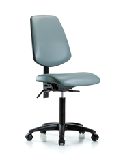 Rutledge Vinyl Chair - Medium Bench Height with Medium Back, Seat Tilt, & Casters in Storm Supernova Vinyl