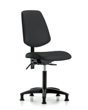 Rutledge Vinyl Chair - Medium Bench Height with Medium Back, Seat Tilt, & Stationary Glides in Black Trailblazer Vinyl