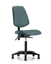 Rutledge Vinyl Chair - Medium Bench Height with Medium Back, Seat Tilt, & Stationary Glides in Colonial Blue Trailblazer Vinyl
