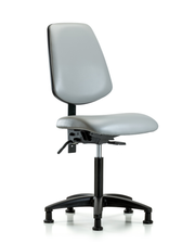 Rutledge Vinyl Chair - Medium Bench Height with Medium Back, Seat Tilt, & Stationary Glides in Dove Trailblazer Vinyl
