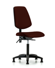 Rutledge Vinyl Chair - Medium Bench Height with Medium Back, Seat Tilt, & Stationary Glides in Burgundy Trailblazer Vinyl