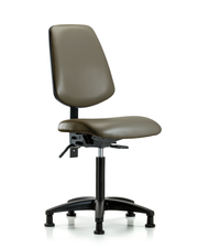 Rutledge Vinyl Chair - Medium Bench Height with Medium Back, Seat Tilt, & Stationary Glides in Taupe Supernova Vinyl