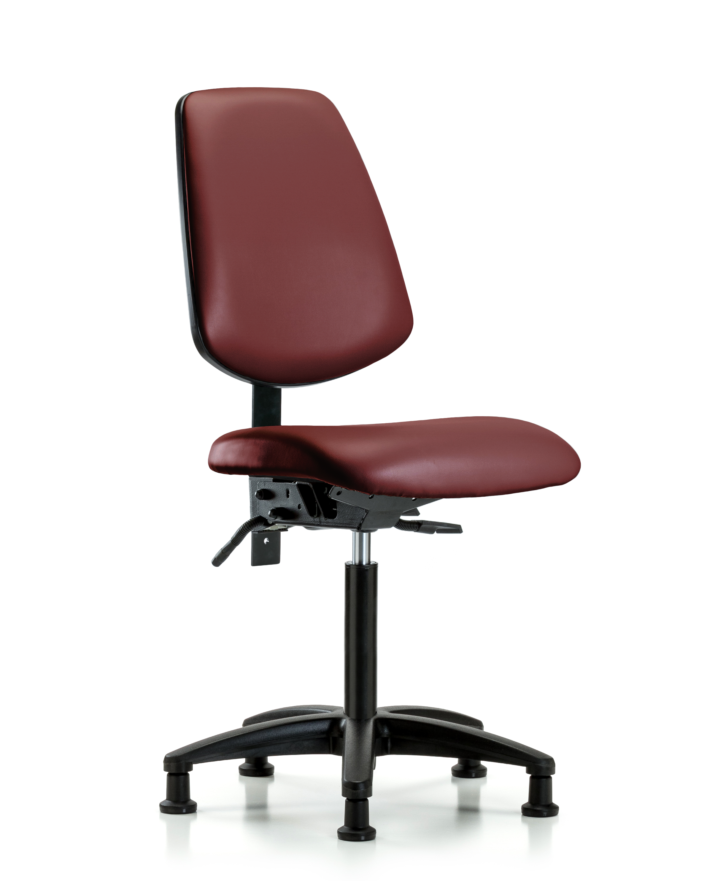 Rutledge Vinyl Chair - Medium Bench Height with Medium Back, Seat Tilt, & Stationary Glides in Borscht Supernova Vinyl