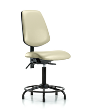 Rutledge Vinyl Chair - Medium Bench Height with Round Tube Base, Medium Back, & Stationary Glides in Adobe White Trailblazer Vinyl