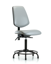 Rutledge Vinyl Chair - Medium Bench Height with Round Tube Base, Medium Back, & Stationary Glides in Dove Trailblazer Vinyl