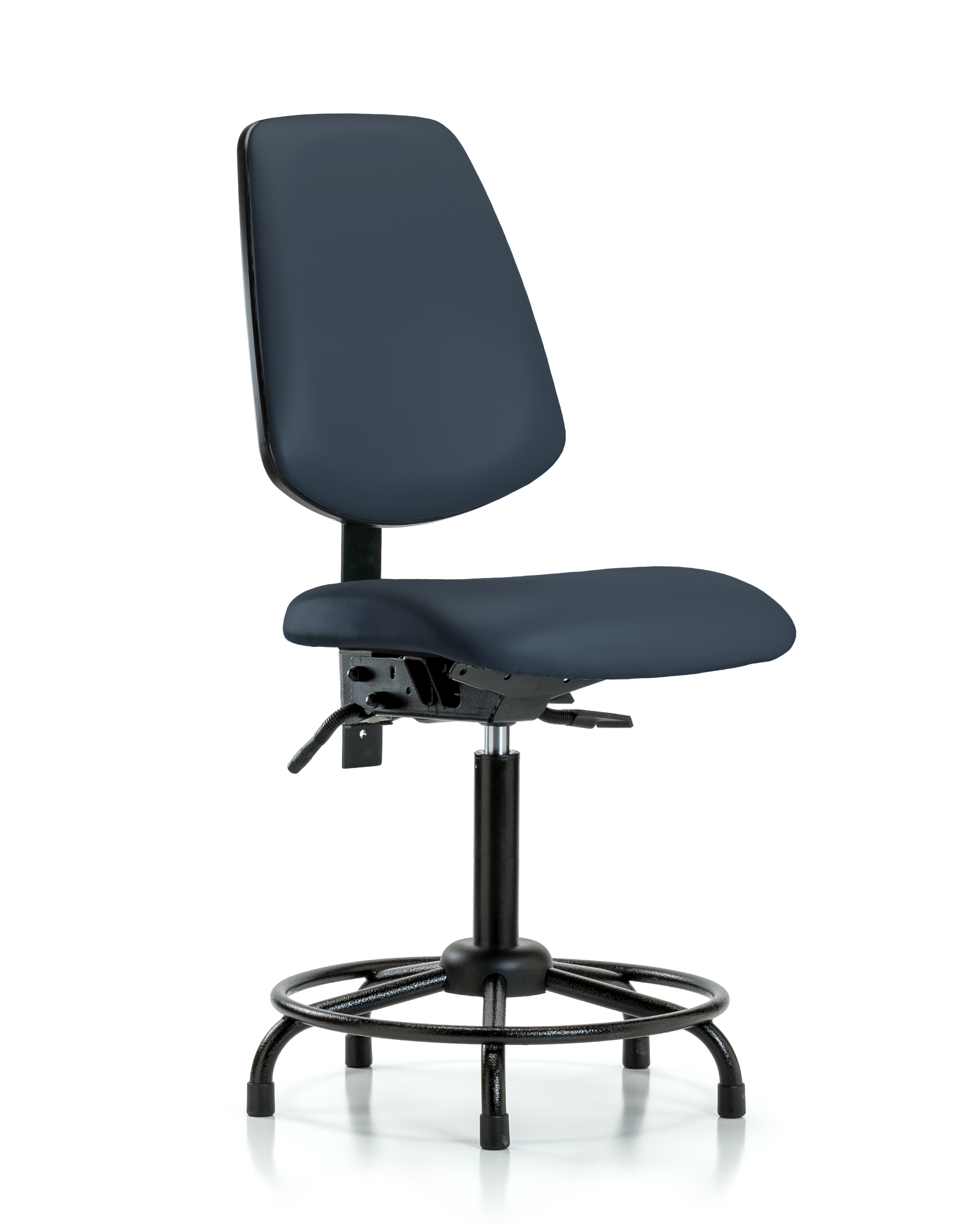 Rutledge Vinyl Chair - Medium Bench Height with Round Tube Base, Medium Back, & Stationary Glides in Imperial Blue Trailblazer Vinyl