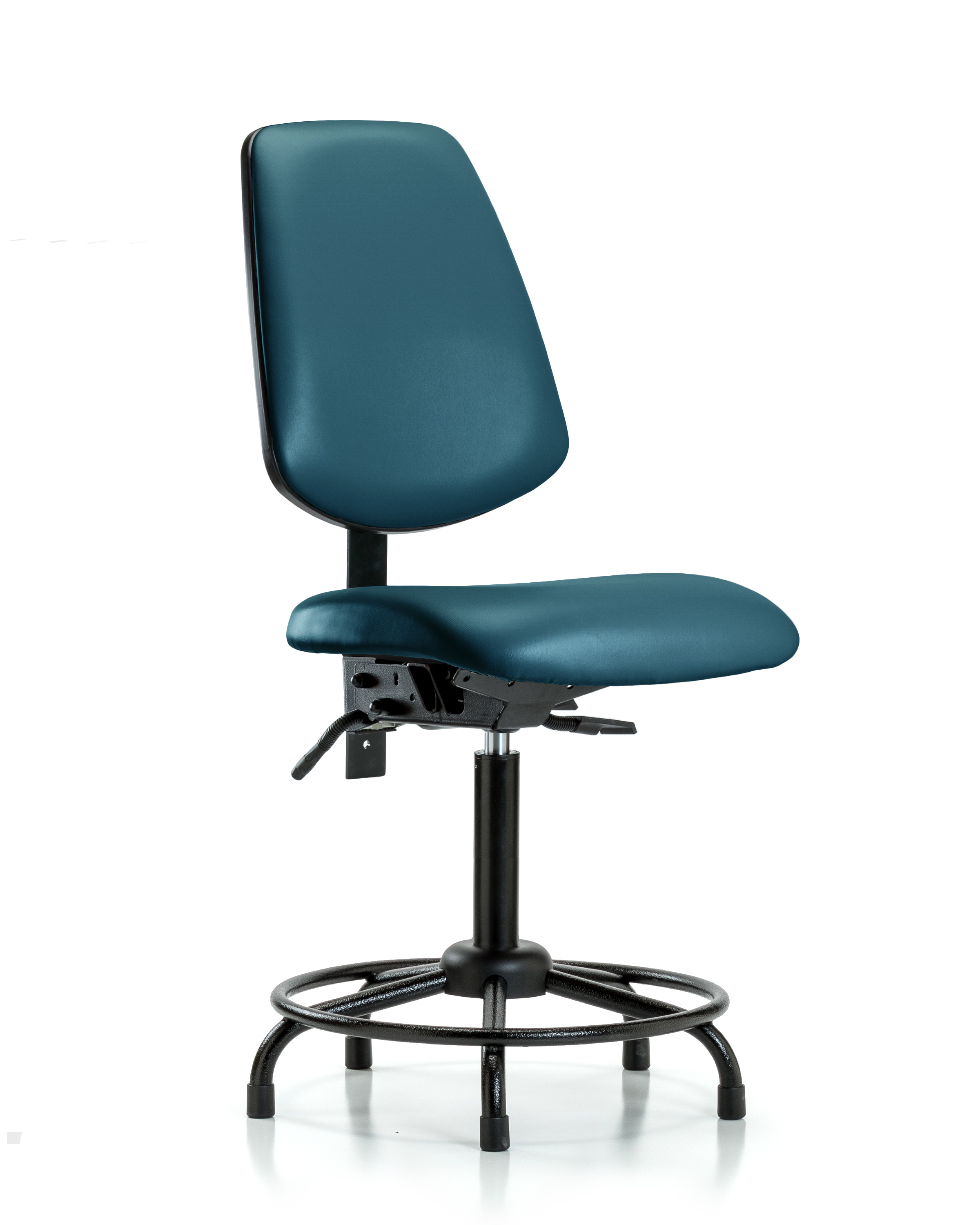 Rutledge Vinyl Chair - Medium Bench Height with Round Tube Base, Medium Back, & Stationary Glides in Marine Blue Supernova Vinyl