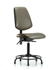 Rutledge Vinyl Chair - Medium Bench Height with Round Tube Base, Medium Back, & Stationary Glides in Taupe Supernova Vinyl
