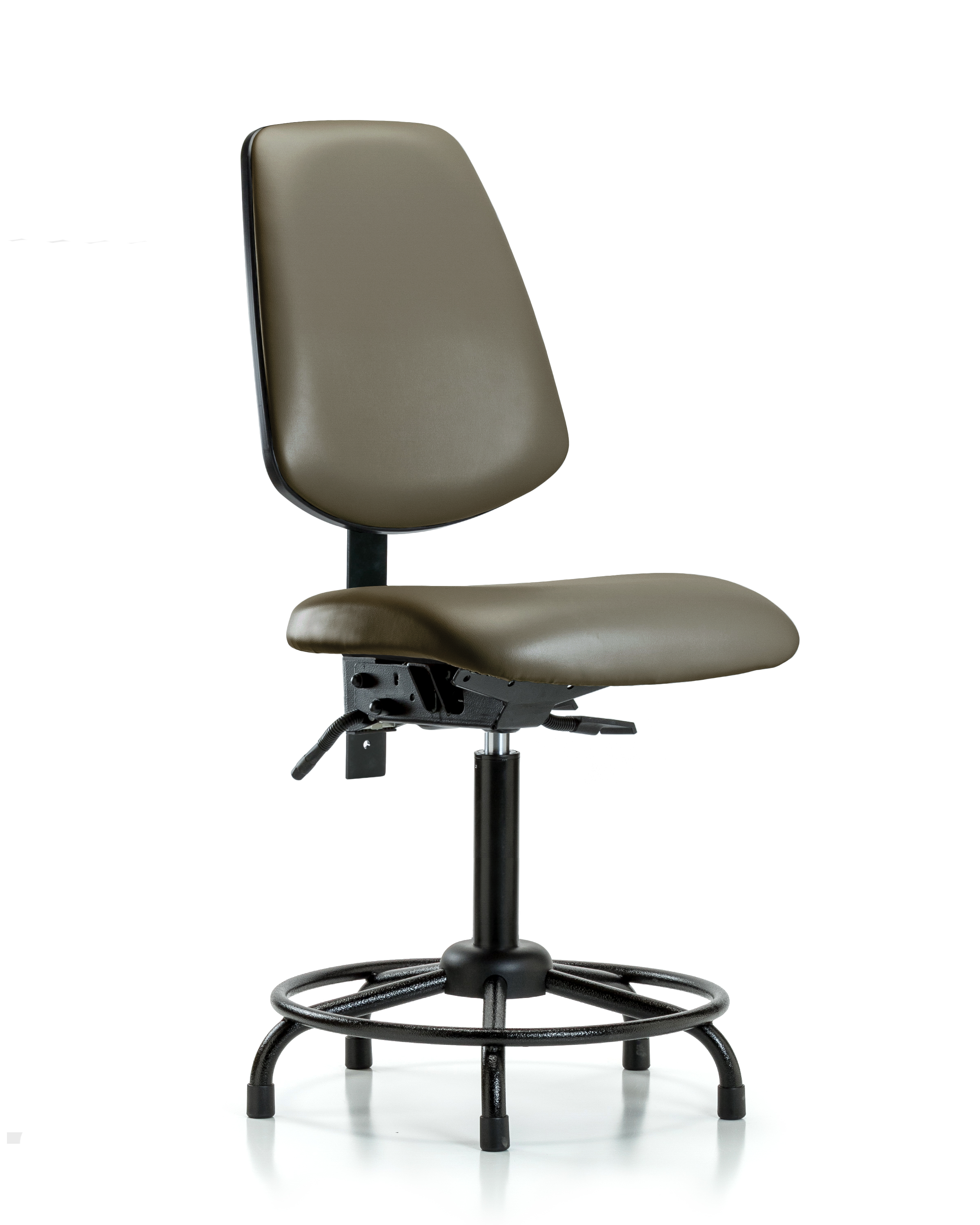 Rutledge Vinyl Chair - Medium Bench Height with Round Tube Base, Medium Back, & Stationary Glides in Taupe Supernova Vinyl