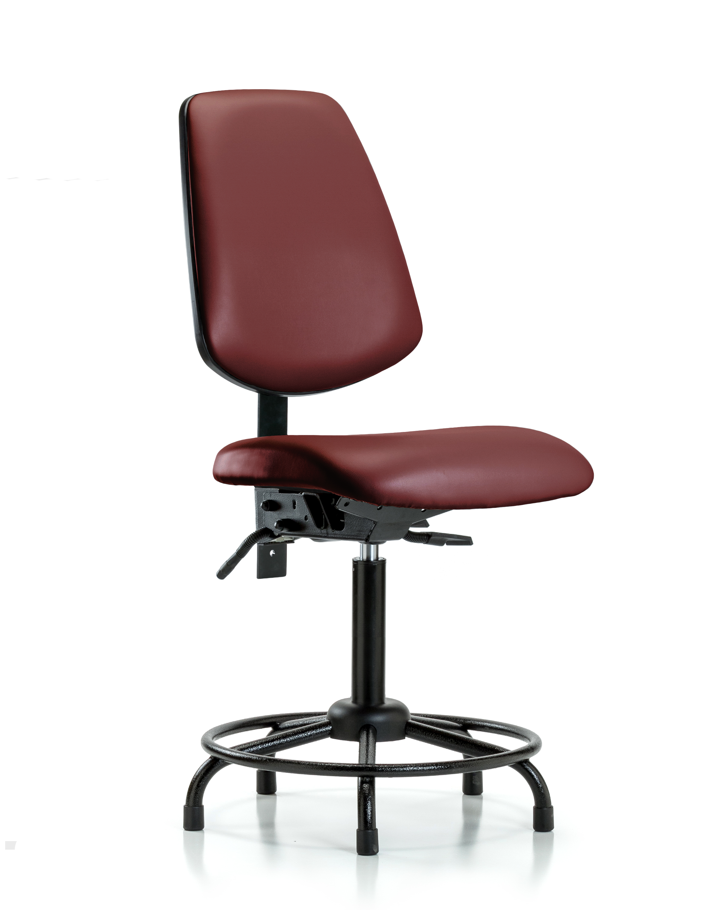 Rutledge Vinyl Chair - Medium Bench Height with Round Tube Base, Medium Back, & Stationary Glides in Borscht Supernova Vinyl