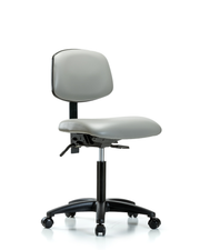 Rutledge Vinyl Chair - Medium Bench Height with Casters in Dove Trailblazer Vinyl