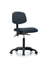 Rutledge Vinyl Chair - Medium Bench Height with Casters in Imperial Blue Trailblazer Vinyl