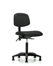 Rutledge Vinyl Chair - Medium Bench Height with Stationary Glides in Black Trailblazer Vinyl